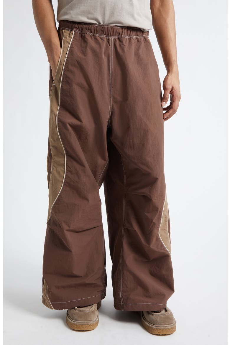 Gender Inclusive UFO Nylon Wide Leg Track Pants, Main, color, BROWN