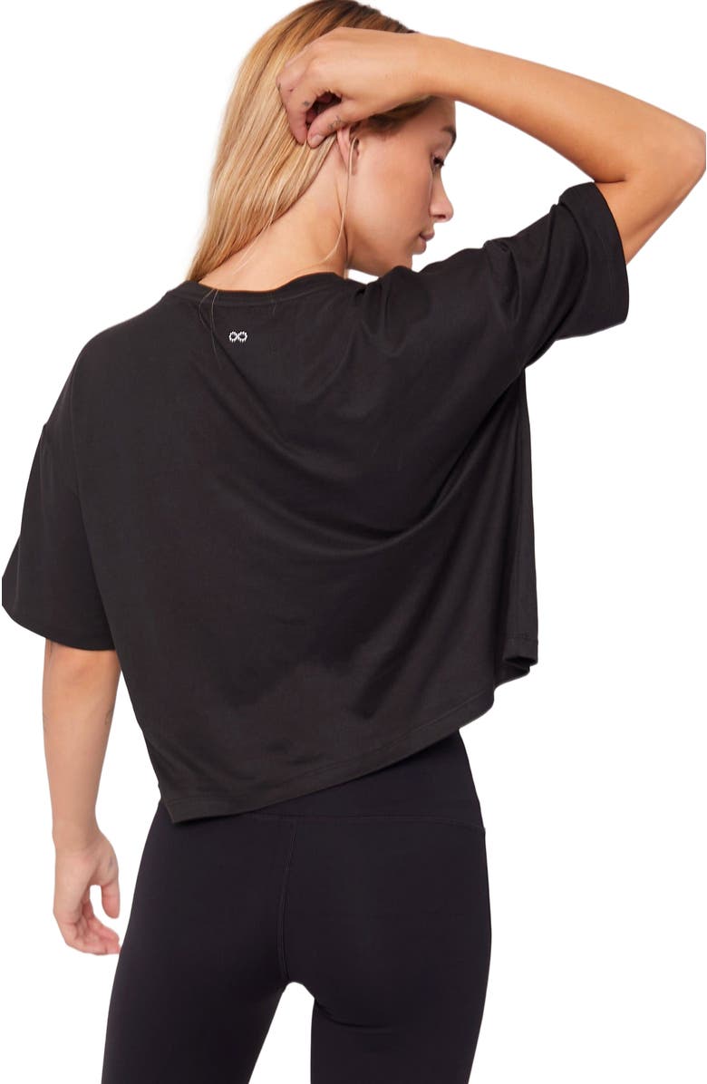 Rebody Active Cozy Boxy Tee Short Sleeve Top, Alternate, color, Cozy Black