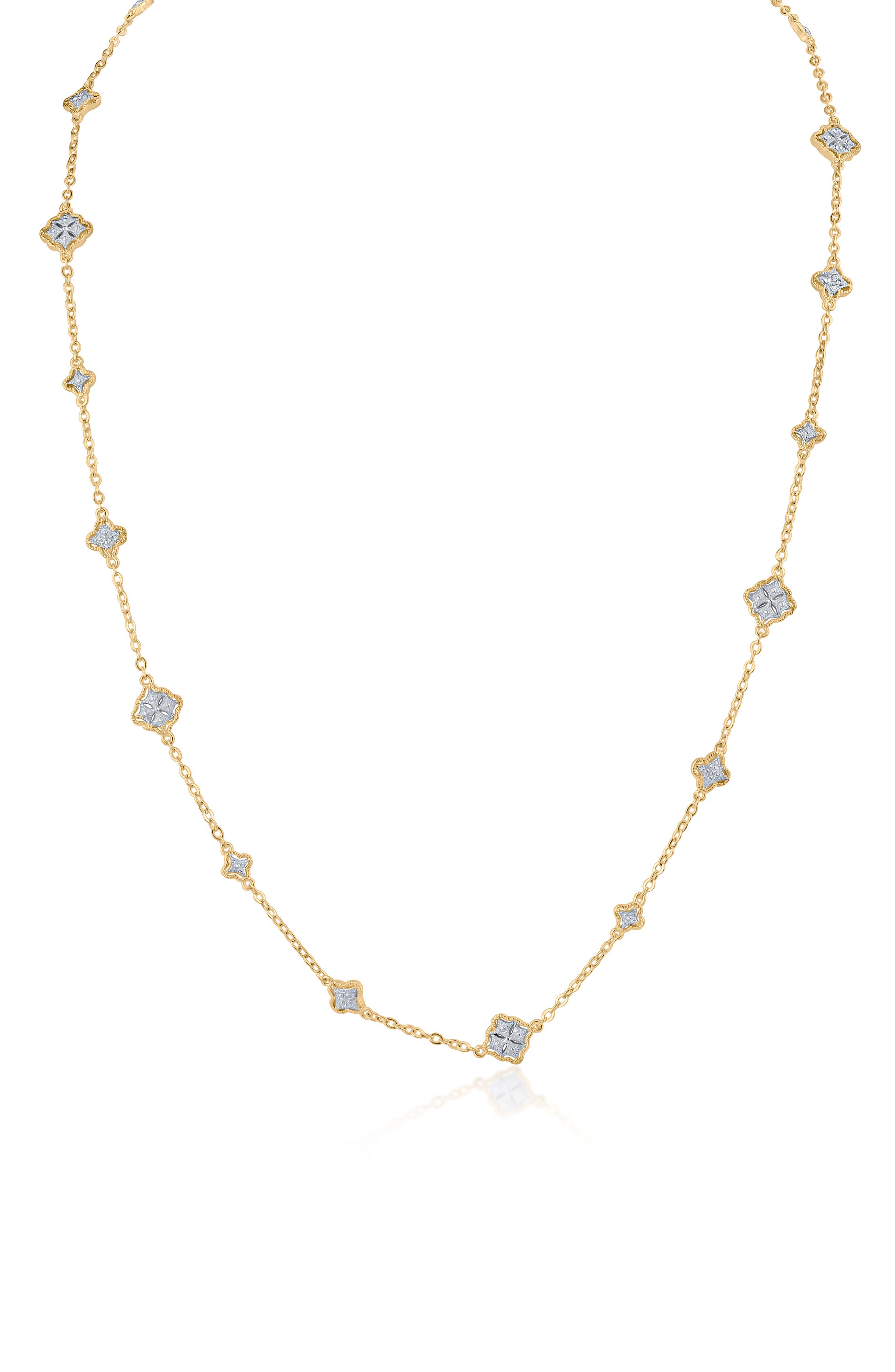JARDIN Two-Tone Filigree Station Chain Necklace