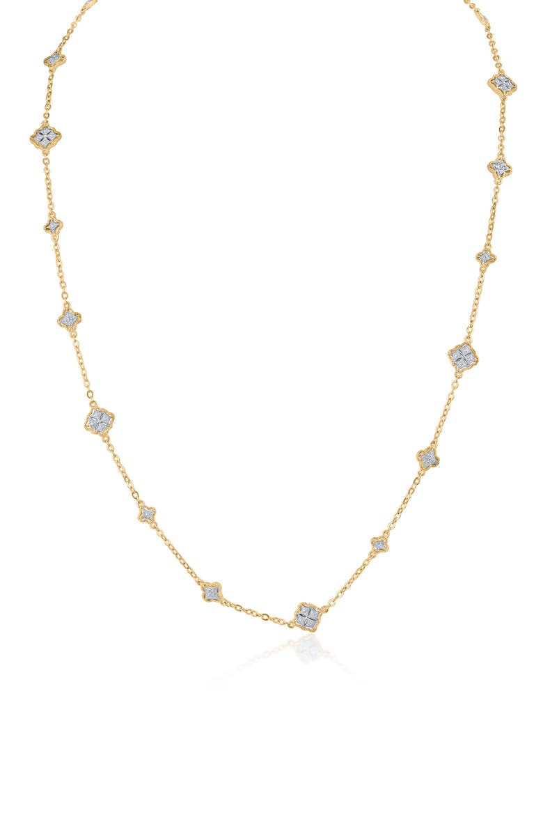 Two-Tone Filigree Station Chain Necklace (Nordstrom Exclusive), Main, color, GOLD/ 2TONE