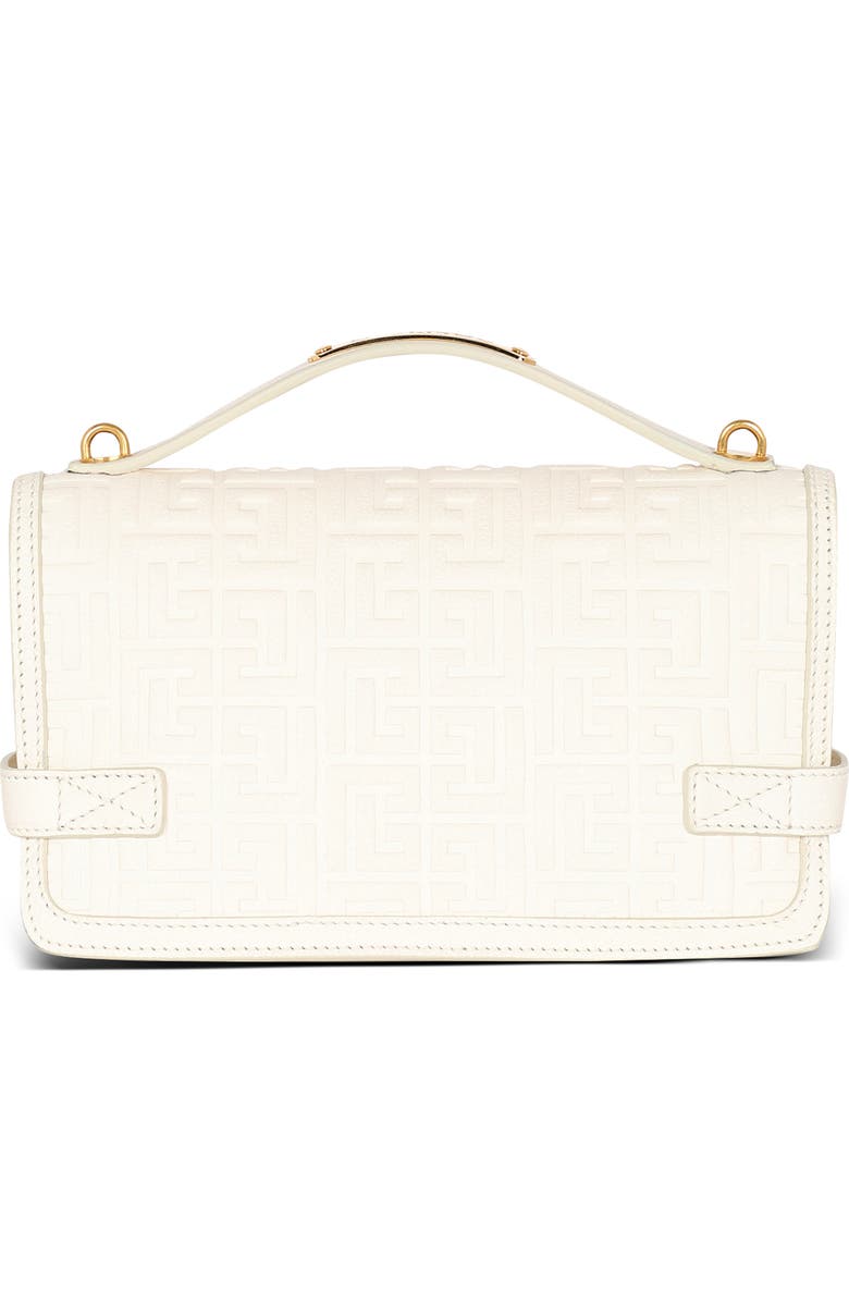 Balmain B-Buzz 24 Monogram Embossed Leather Top Handle Bag, Alternate, color,