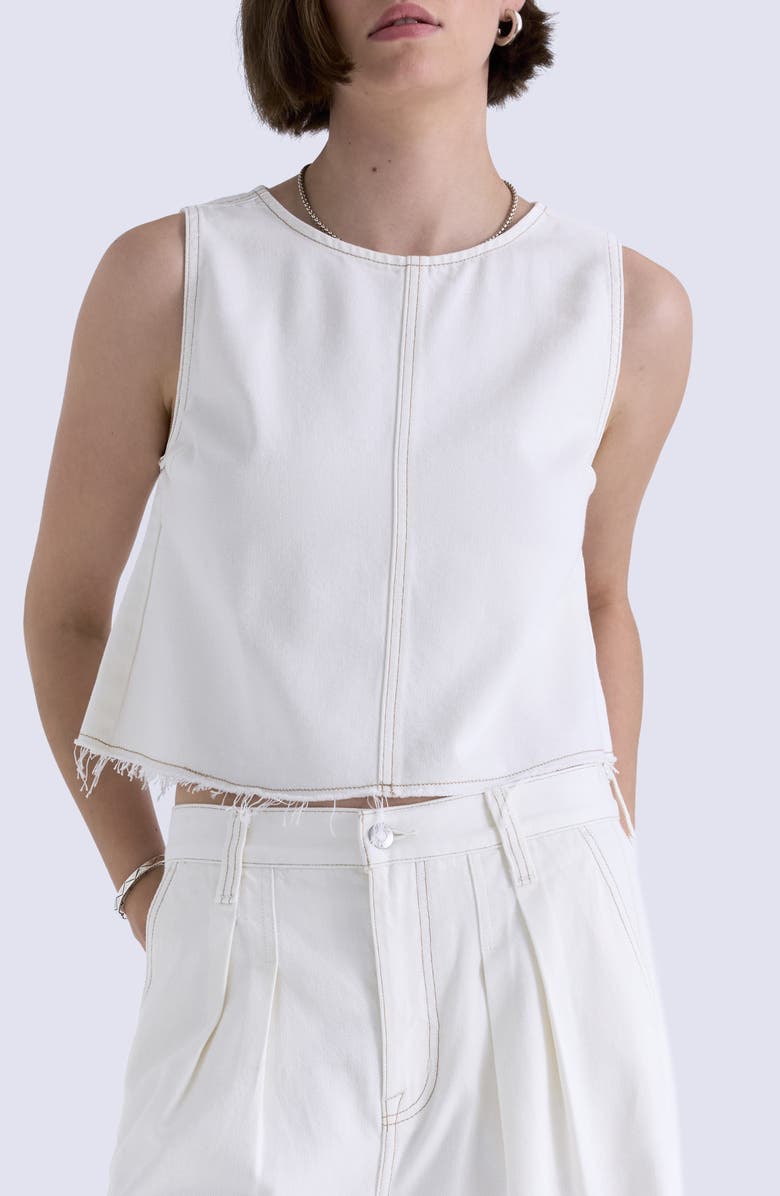 Pistola Rue Sleeveless Denim Top, Main, color, Off White