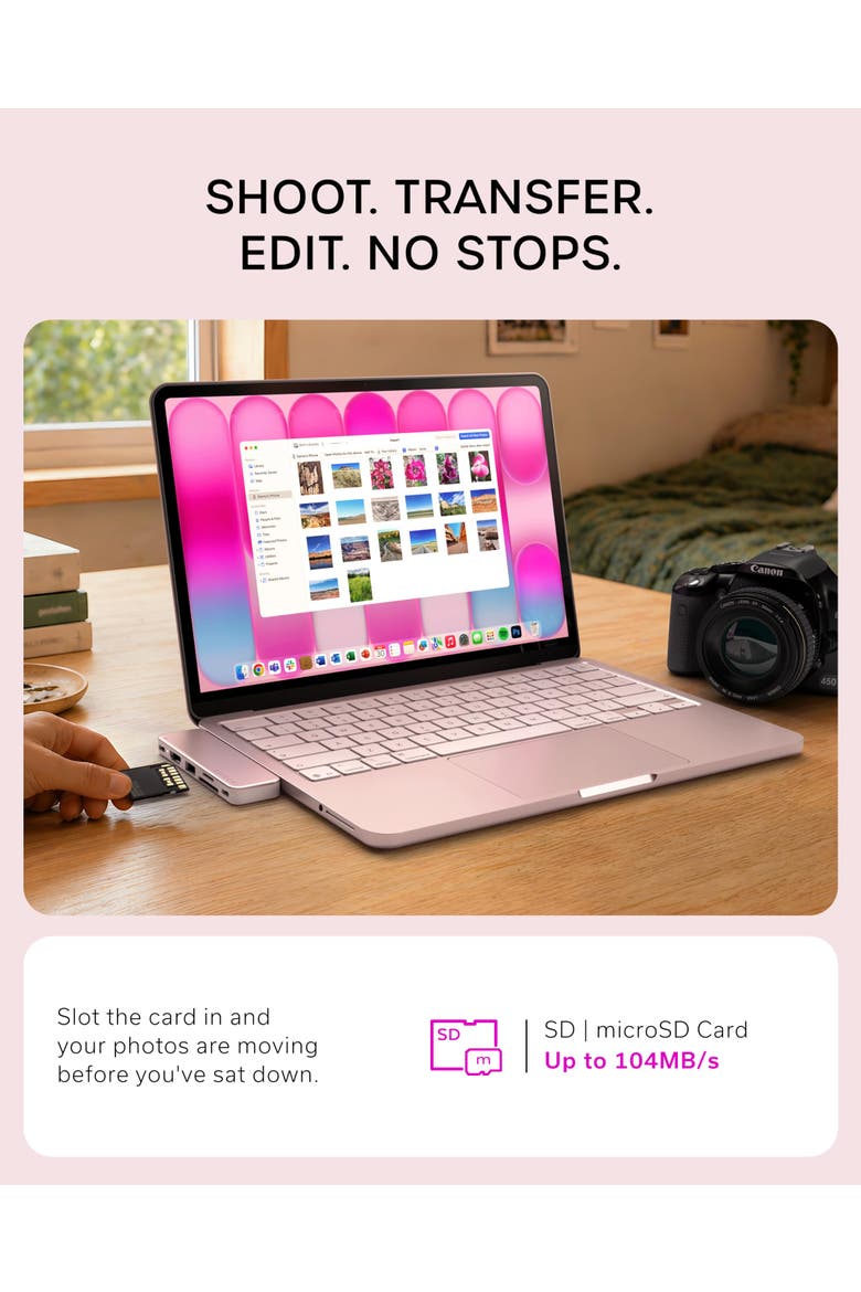USB-C Snap Hub for MacBook Neo, Alternate, color, Blush