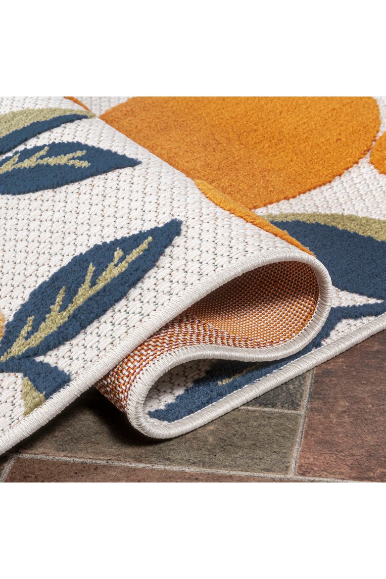 Limone Bold Lemon High-Low Indoor/Outdoor Area Rug, Alternate, color, Orange/Beige/Cream