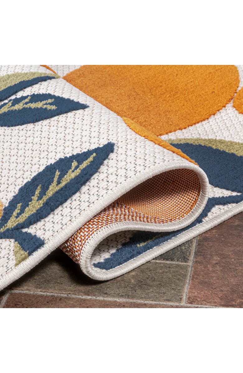 JONATHAN Y Limone Bold Lemon High-Low Indoor/Outdoor Area Rug, Alternate, color, Orange/Beige/Cream