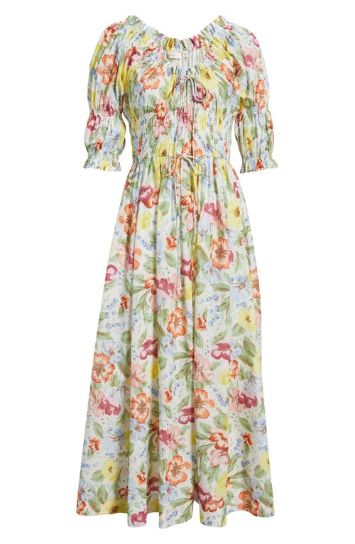 DOEN DÔEN ISCHIA FLORAL CONVERTIBLE ORGANIC COTTON MAXI DRESS
