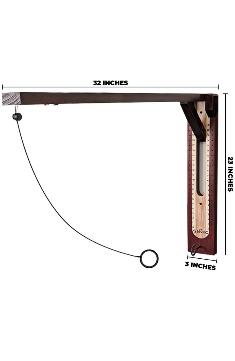 Swooc Games Hook And Ring Game | Wall Mounted Modern Design, Alternate, color, Brown