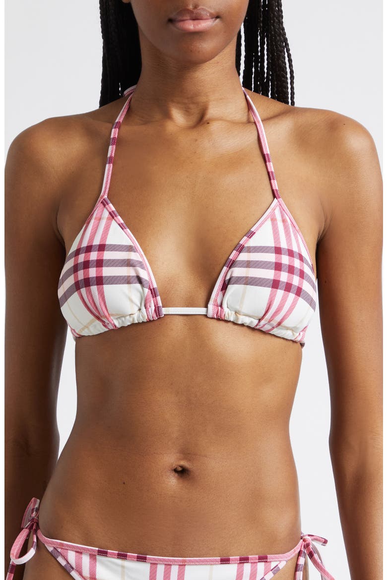 Sadie Check String Bikini Top, Main, color, AUBERGINE PRPL IP CK
