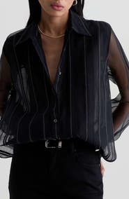 AG Sawtelle Pinstriped Cotton & Silk Shirt