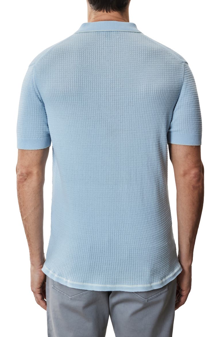 Denton Short Sleeve Zip Organic Cotton Sweater Polo, Alternate, color, PALE BLUE