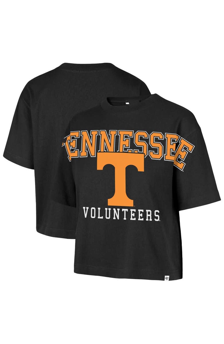 '47 Women's '47 Black Tennessee Volunteers Outreach City Relaxed Cropped T-Shirt, Alternate, color, 