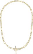 Adornia 14k Gold Plated Cubic Zirconia Paperclip Necklace