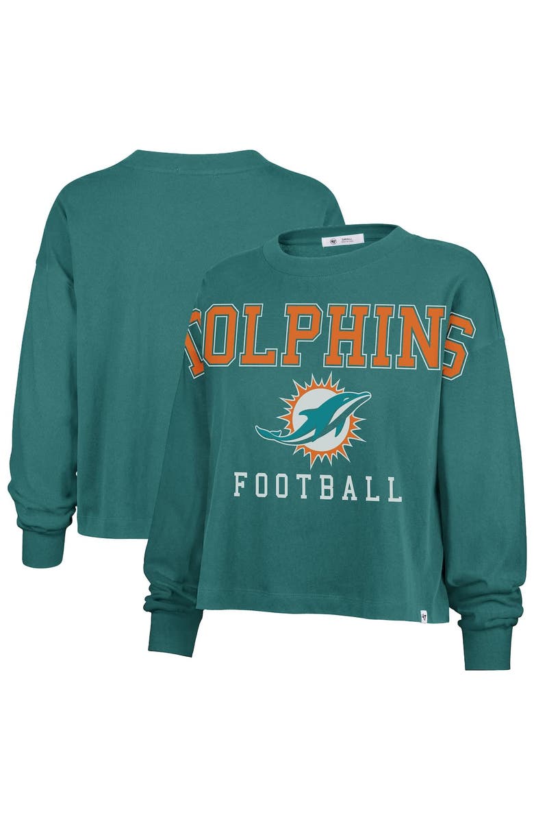 '47 Women's '47 Aqua Miami Dolphins Outreach City Oversized Long Sleeve T-Shirt, Main, color, Aqua