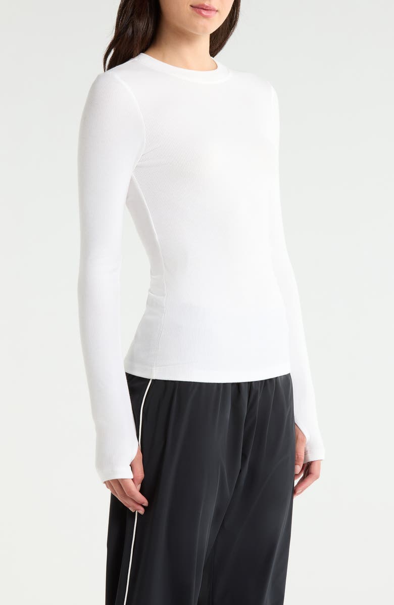 SPLITS59 Louise Rib Long Sleeve T-Shirt, Alternate, color, White