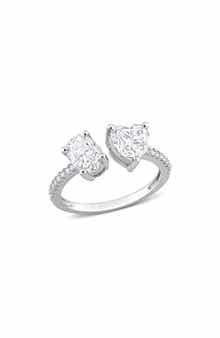 DELMAR Oval Cut & Heart Cut Moissanite Open Ring