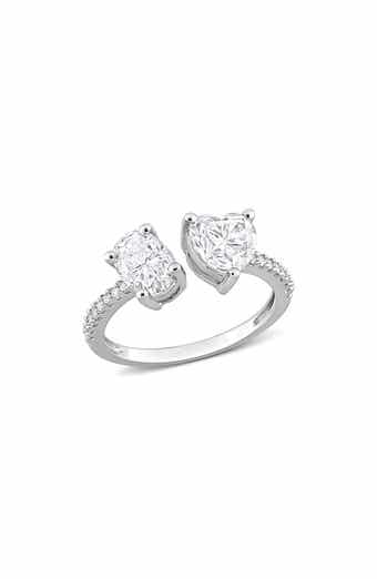 DELMAR Oval Cut & Heart Cut Moissanite Open Ring