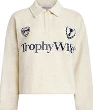 BRIDEMERCH Trophy Wife LS Fleece Boxy Rugby