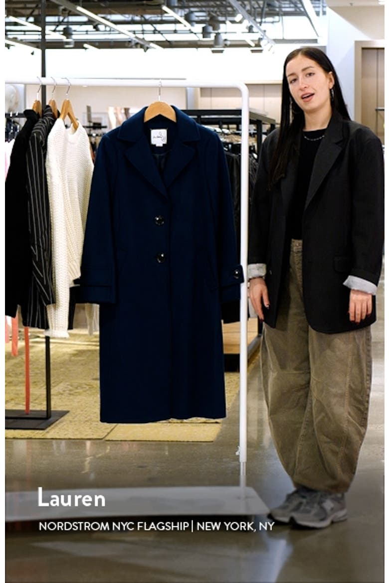 Notch Collar Longline Wool Blend Coat video
