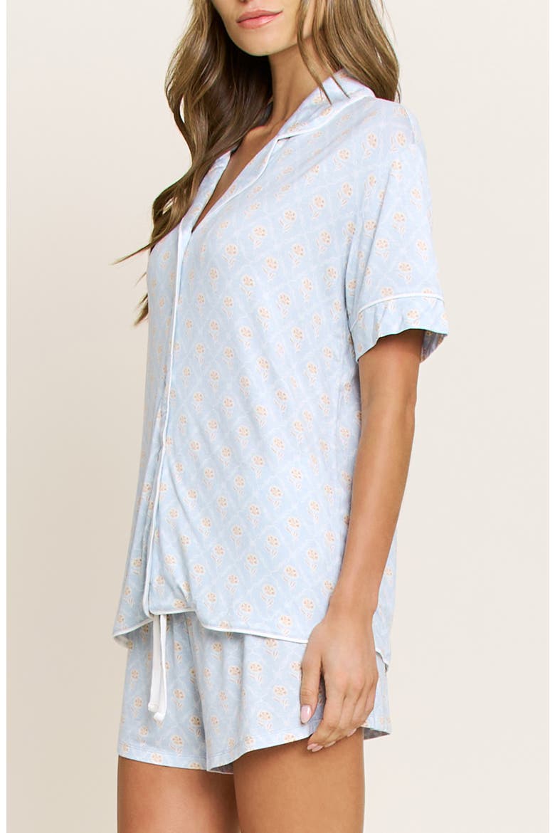 All American Shortie Pajamas, Alternate, color, BLUE SKY GARDEN FLORAL