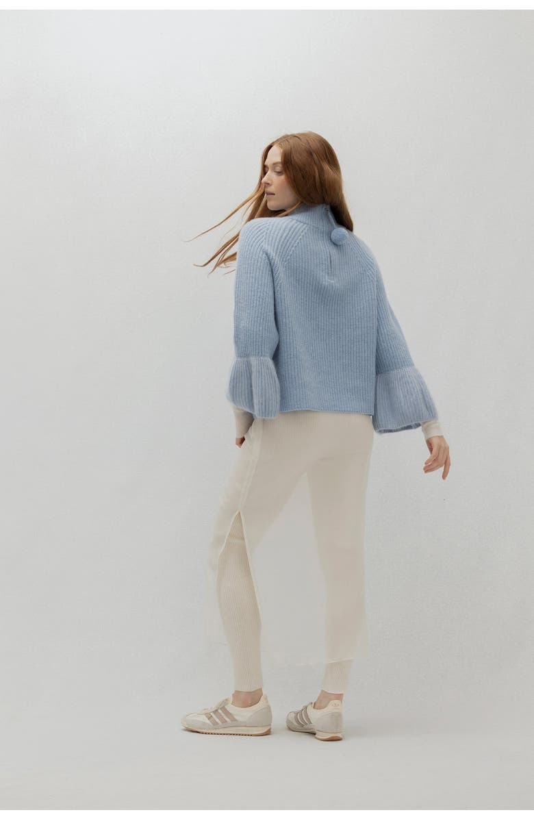 NAKED CASHMERE Luxe Puff Turtleneck, Alternate, color, Stonewash