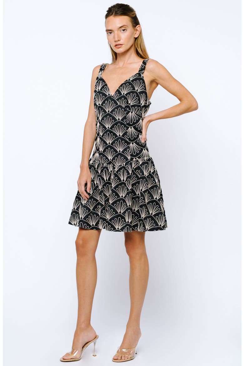 Nova Embroidered Dress, Alternate, color, BLACK