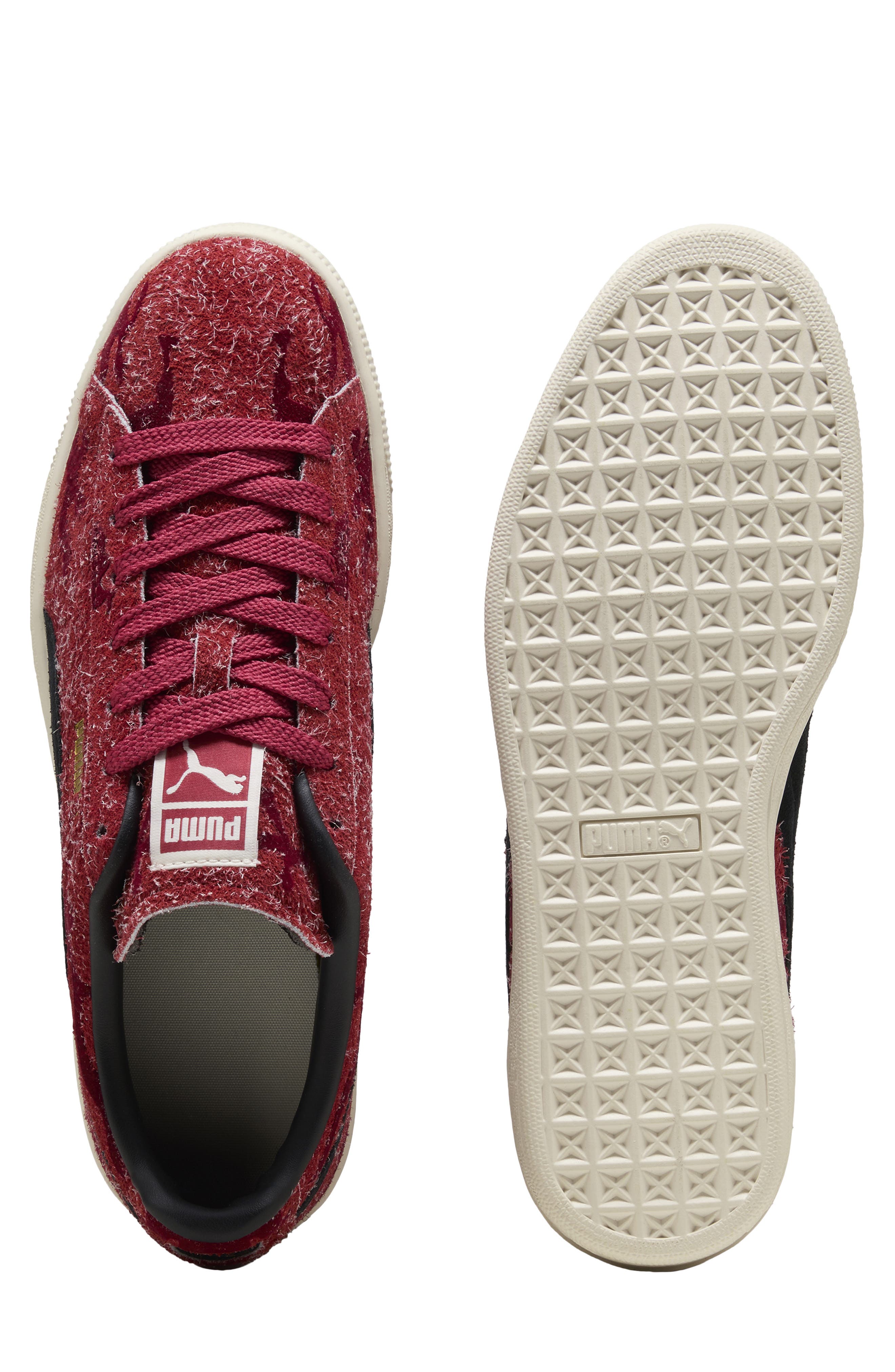 Suede Flock Sneaker, Alternate, color, RED RHYTHM/ INTENSE RED