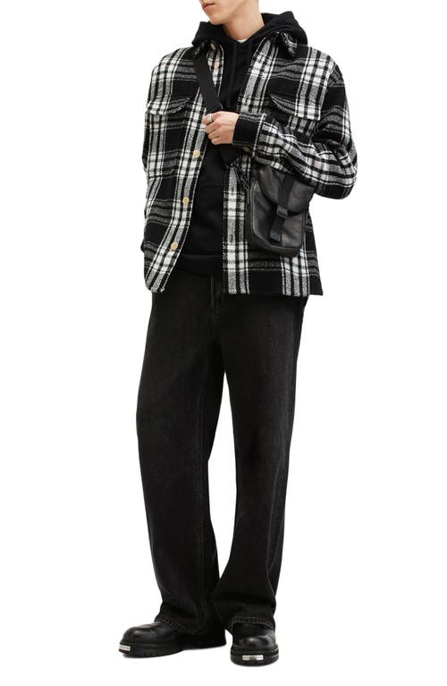 Allsaints Imber Relaxed Fit Check Overshirt In Black