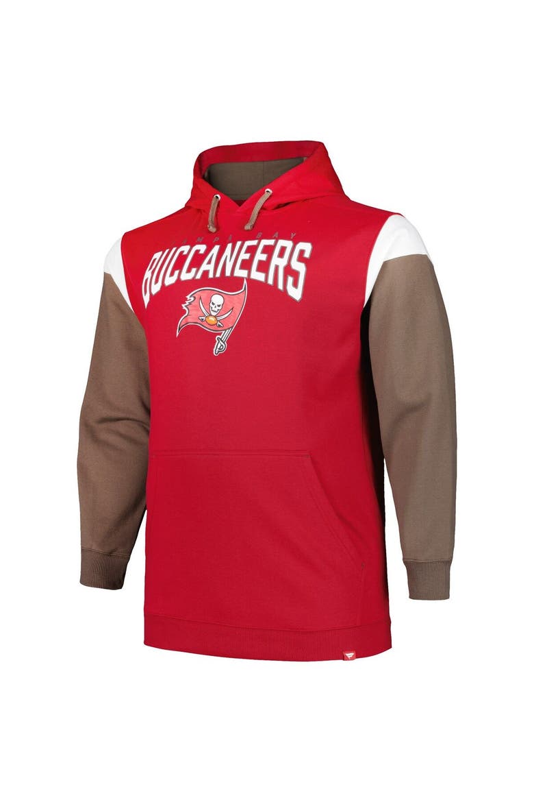Men's Profile Red Tampa Bay Buccaneers Big & Tall Trench Battle Pullover Hoodie, Alternate, color, Red