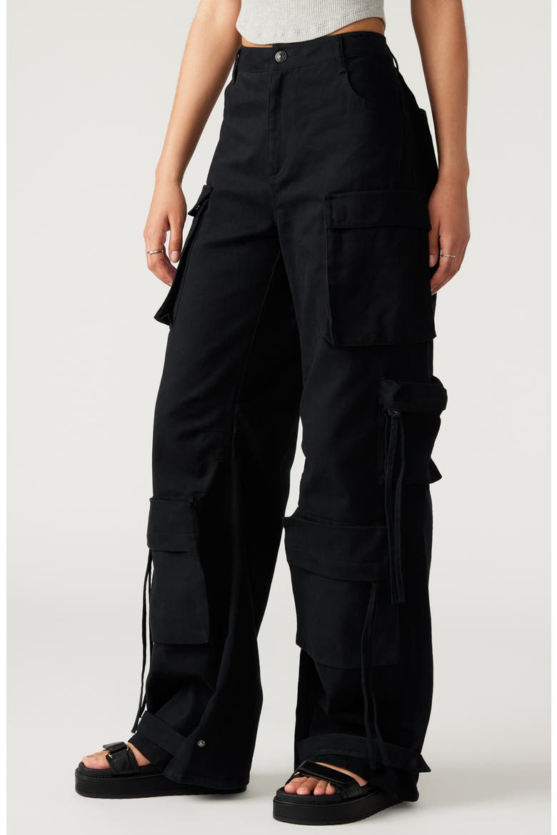 Duo Wide Leg Cargo Pants, Alternate, color, BLACK