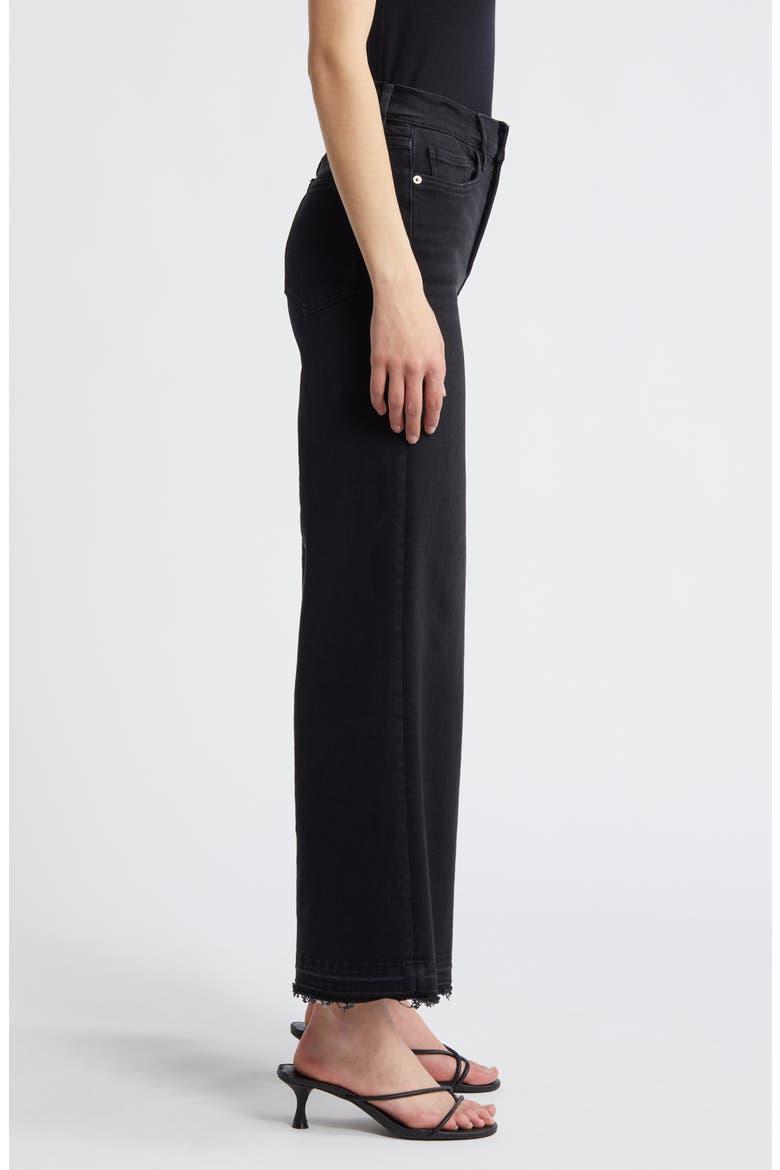 Le Palazzo Raw Hem Crop Wide Leg Jeans, Alternate, color, BLACKTHORN