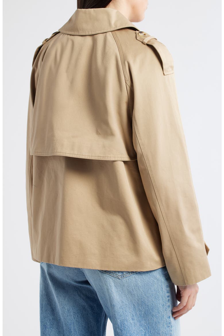 Short Cotton Trench Coat, Alternate, color, KHAKI