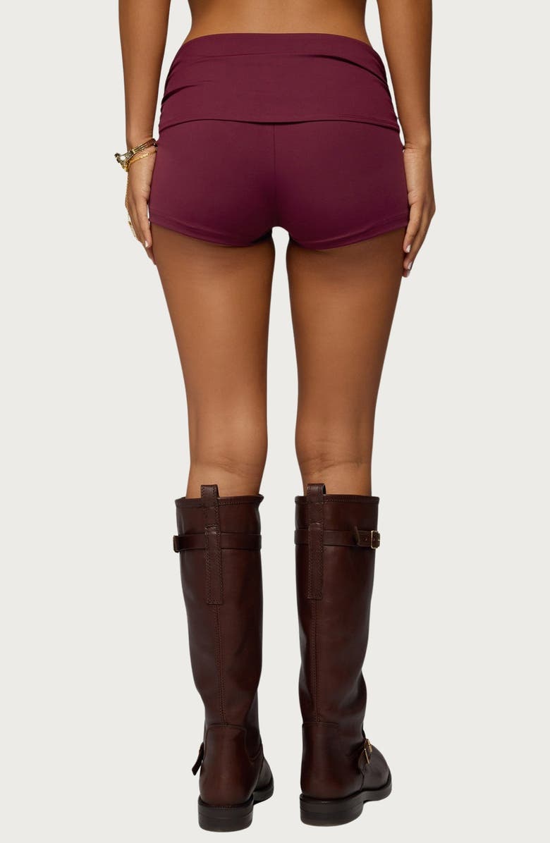 EDIKTED Rusana Swirl Ruched Micro Shorts, Alternate, color, 