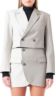Grey Lab Colorblock Crop Blazer