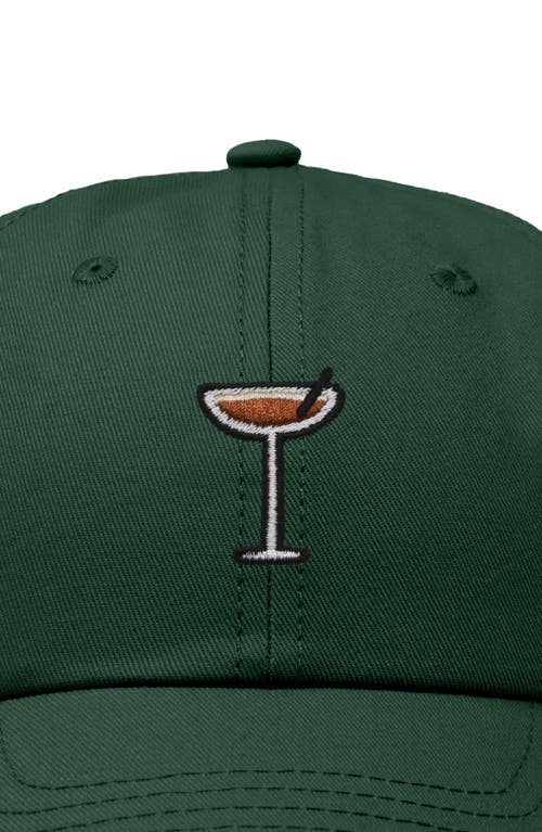 Dalix Espresso Martini Embroidered Hat In Dark Green