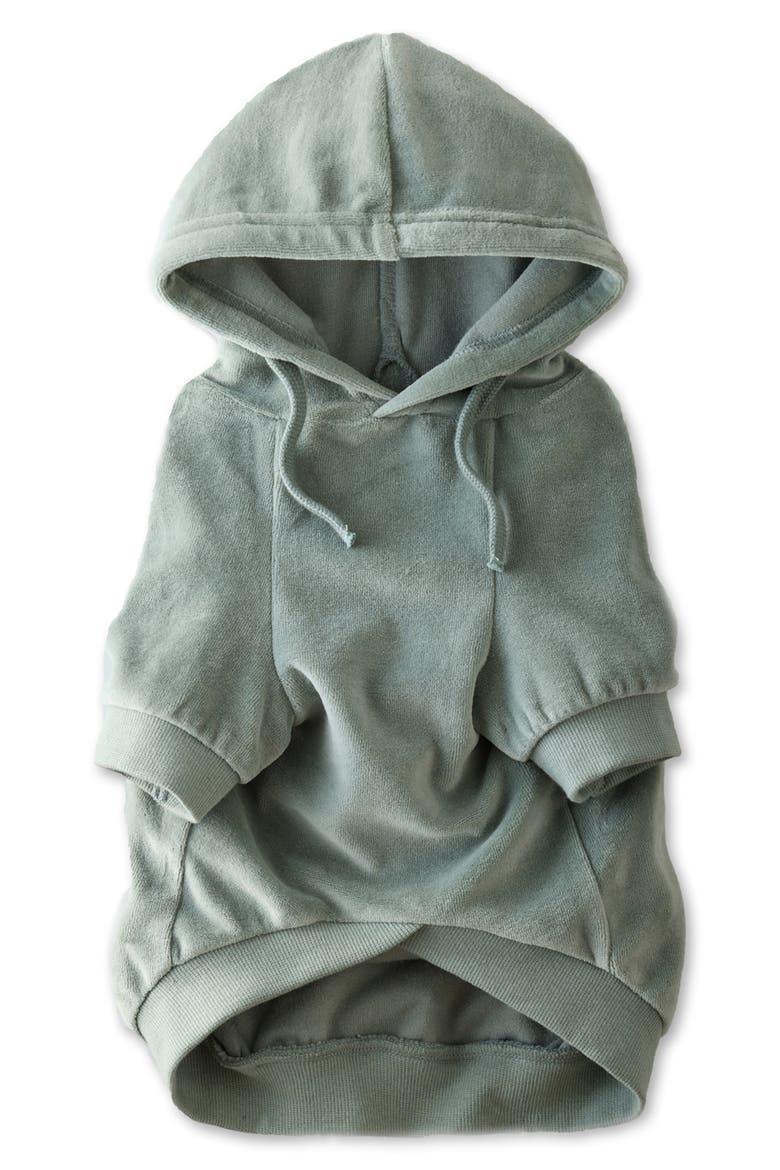 Cooper II Velour Pet Hoodie, Main, color, SAGE