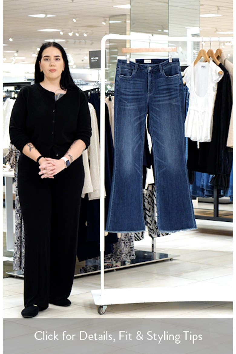 Fun Frayed Mid Rise Slim Flare Jeans video