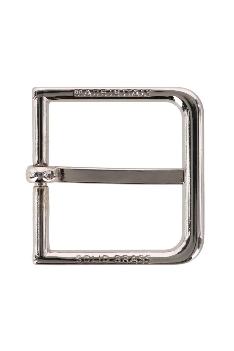 35mm Italian Polished Brass Rounded Buckle, Alternate, color, Silver
