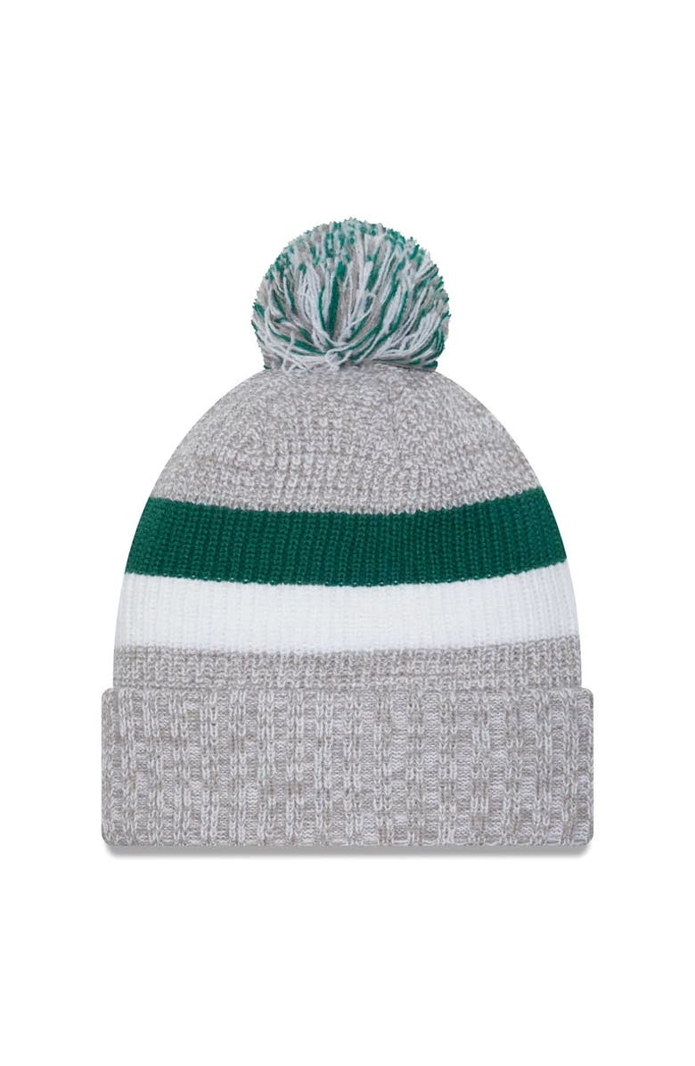 New Era Men's New Era Heather Gray New York Jets Cuffed Knit Hat with Pom, Alternate, color, 