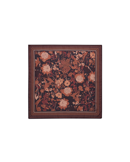 Fable England Deco Blooms Black Square Scarf