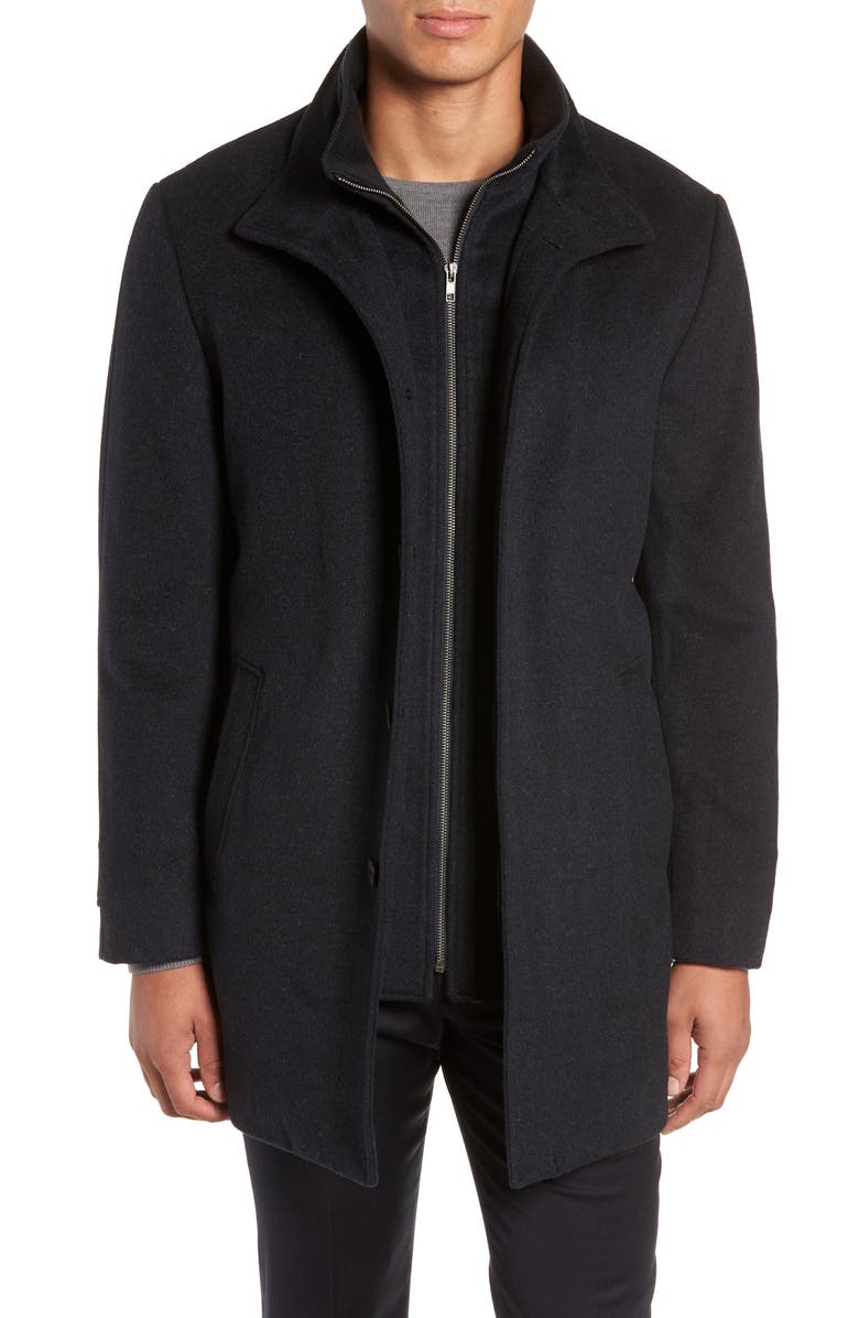 Nordstrom John W. Nordstrom<sup>®</sup> Hudson Wool Car Coat, Main, color, Navy Melange