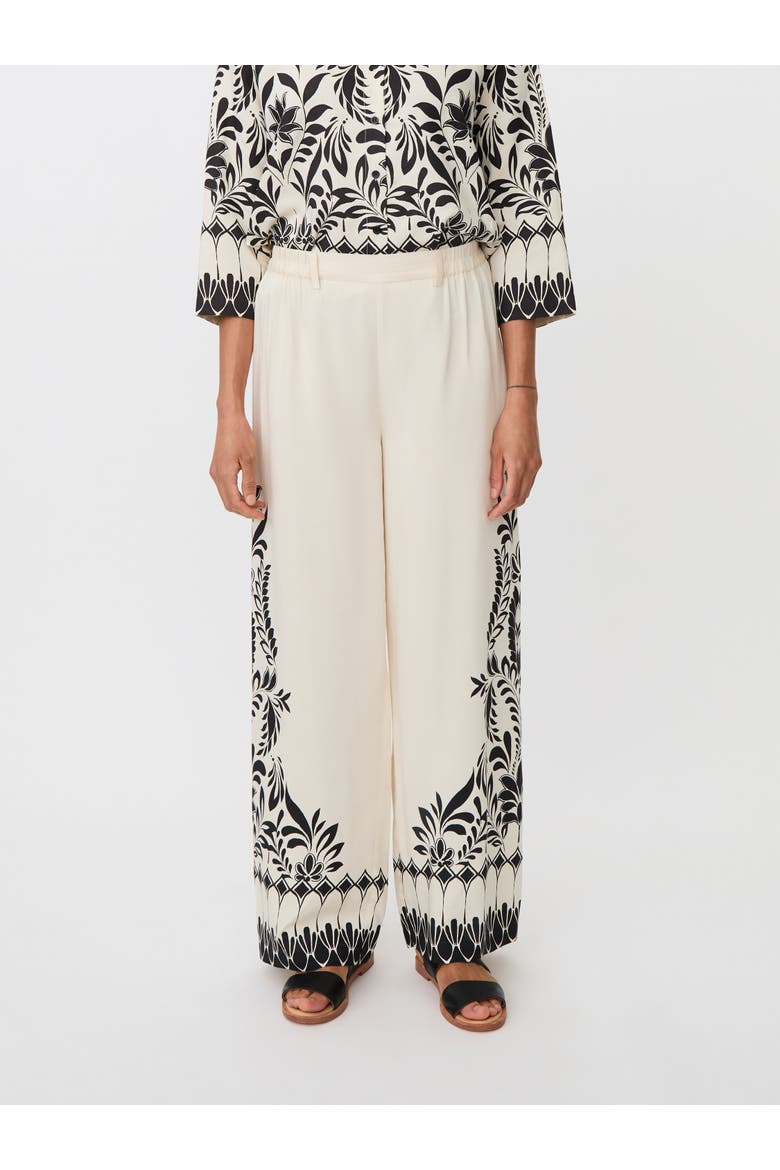 Mapelyssa Floral Border Trousers, Main, color, Black