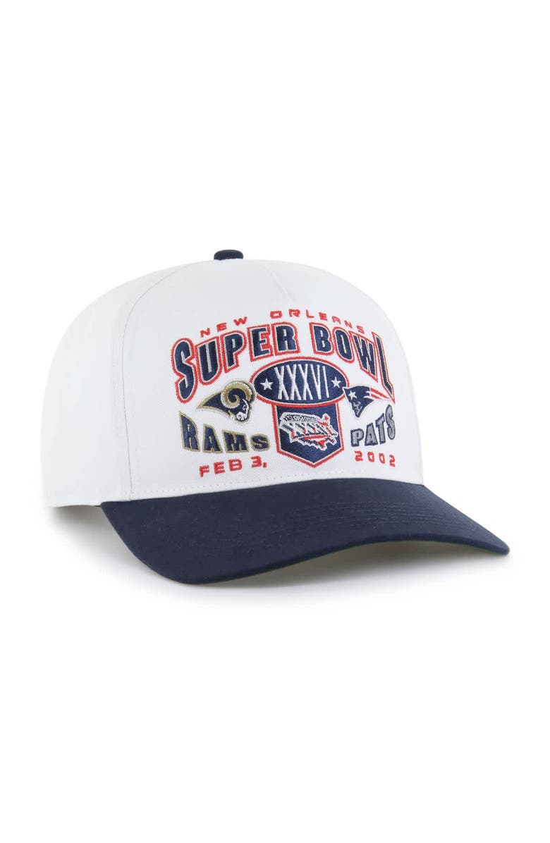 '47 Men's '47 White/Navy NFL Multi-Team Throwback Dueling Logos Adjustable Hitch Hat, Alternate, color, White