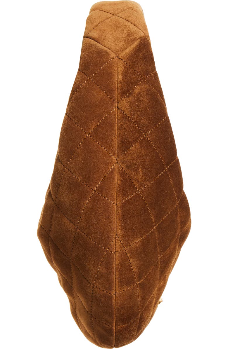 Saint Laurent Icarino Quilted Suede Top Handle Bag, Alternate, color, Caramel Cognac