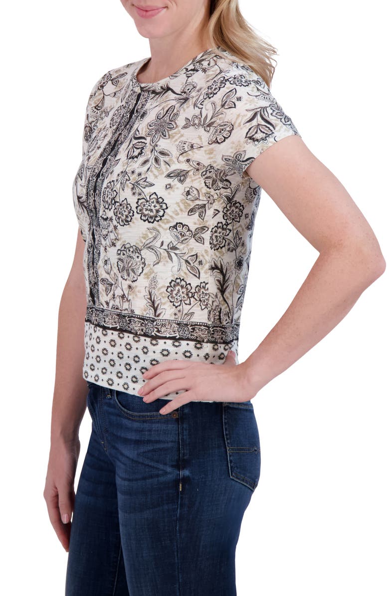 Lucky Brand Floral Cotton & Modal T-Shirt, Alternate, color, Black Floral