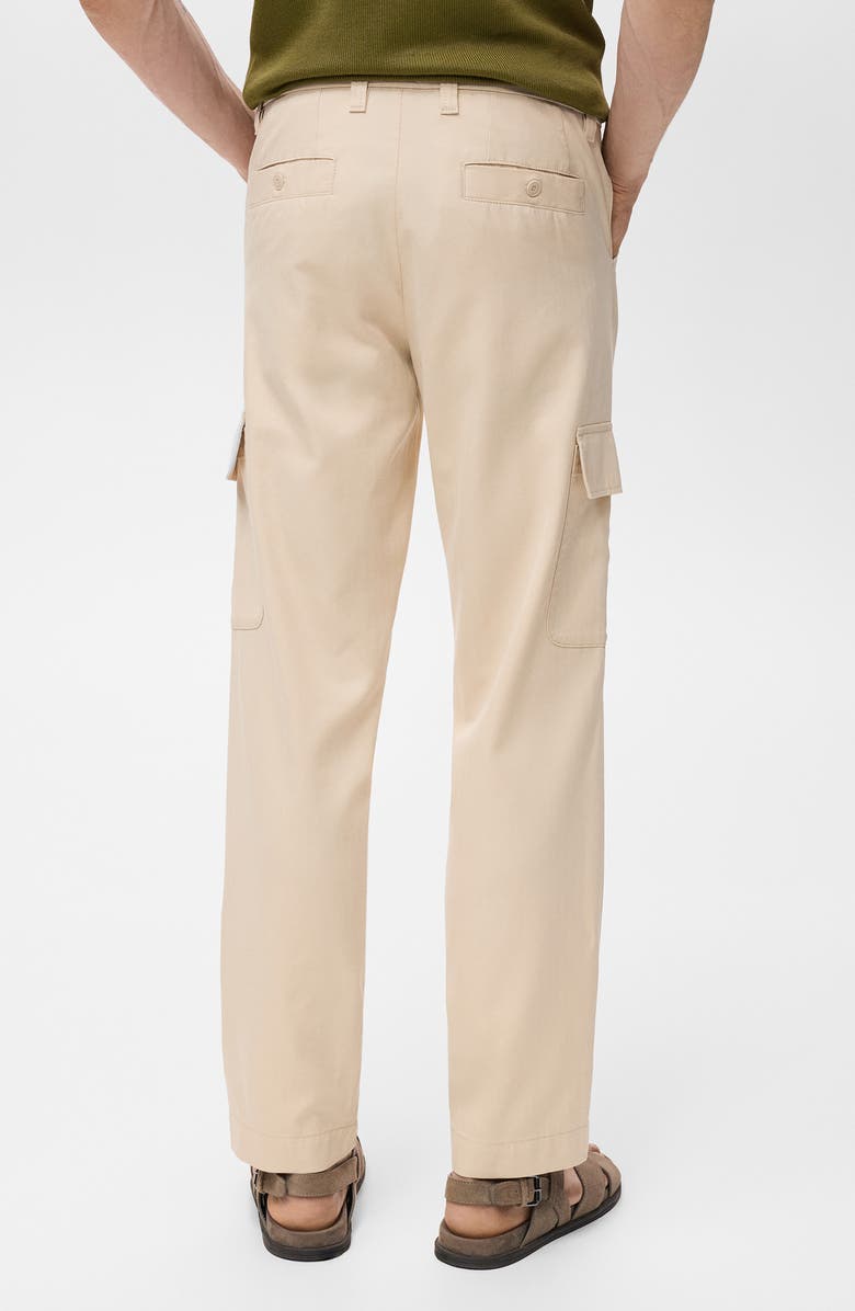MANGO Cotton Blend Cargo Pants, Alternate, color, Beige