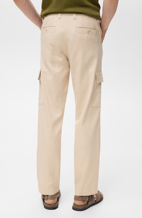 Mango Cotton Blend Cargo Pants In Neutral