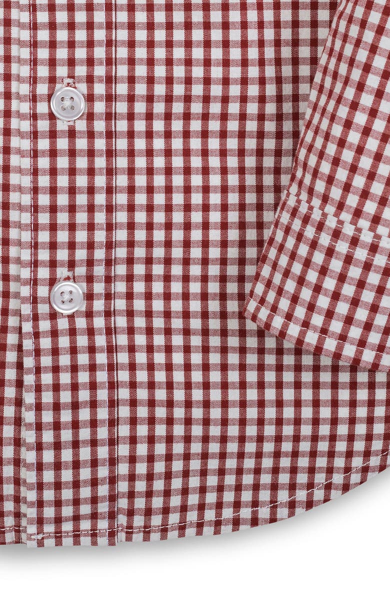 Hope & Henry Boys' Organic Stretch Poplin Shirt, Kids, Alternate, color, Dark Red Check