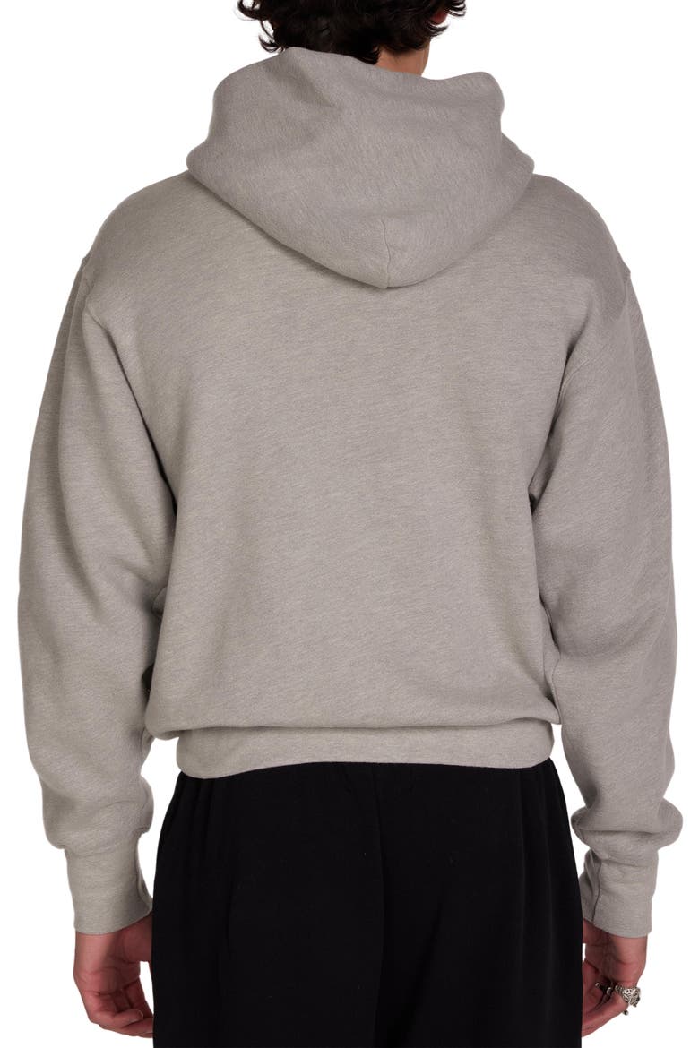 Heavyweight Cropped Zip Hoodie, Alternate, color, Heather Grey