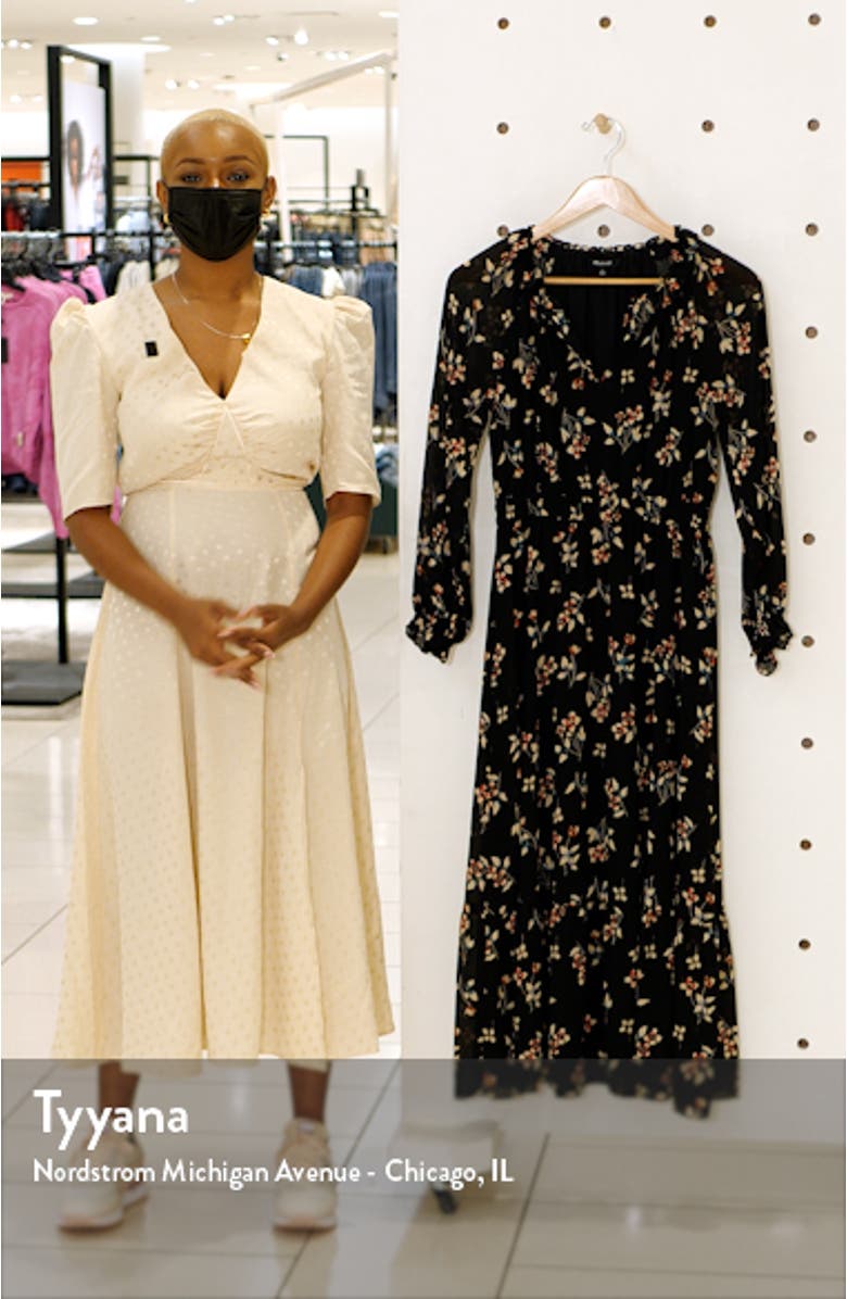Posy Floral Gathered Neck Ruffle Dress, sales video thumbnail