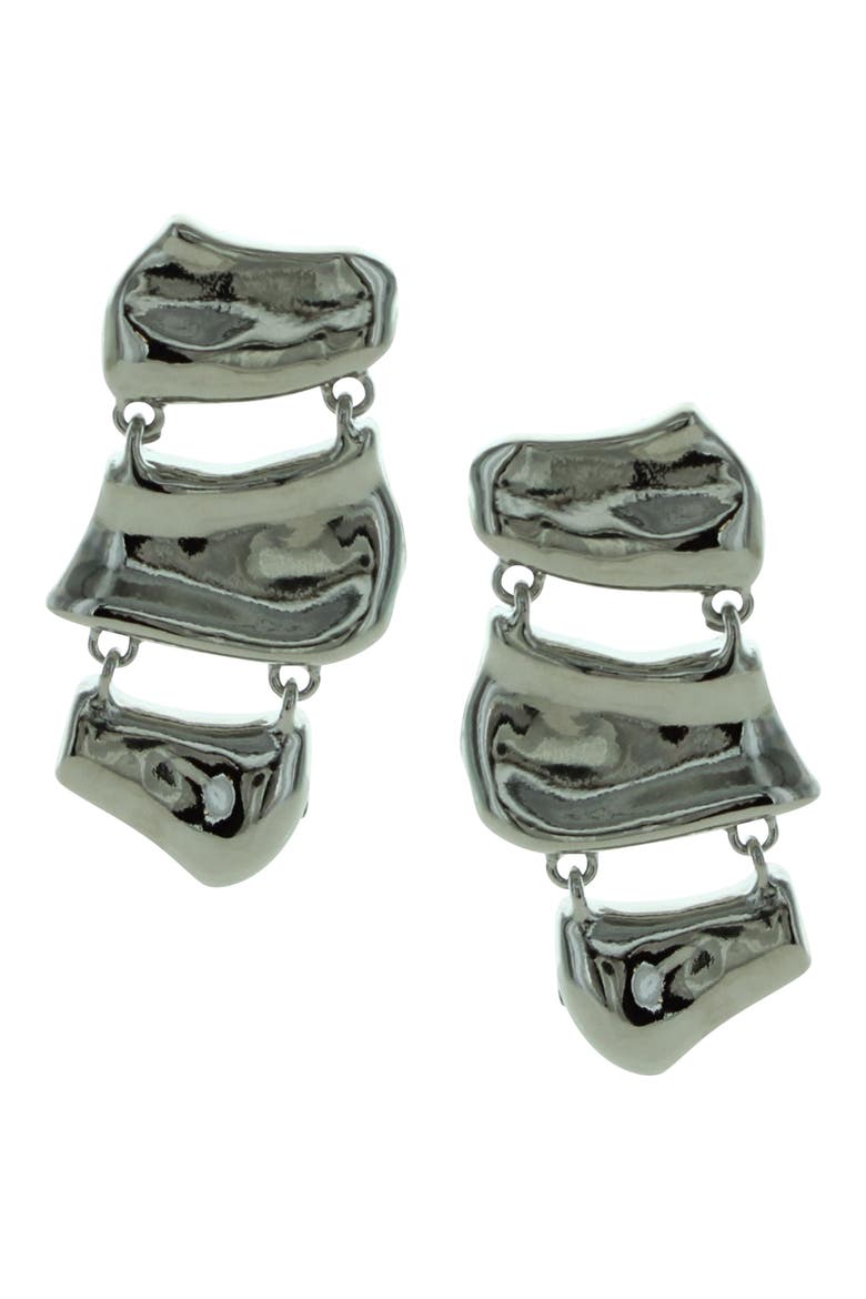 Isabel Sculpted Drop Earrings, Main, color, SILVER